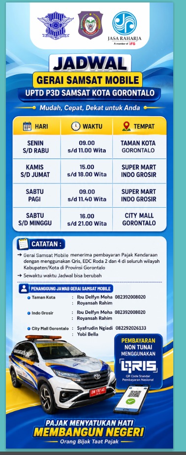 Gerai Samsat Mobile Kota Gorontalo, Solusi Praktis Bayar Pajak Kendaraan Lebih Dekat dan Mudah