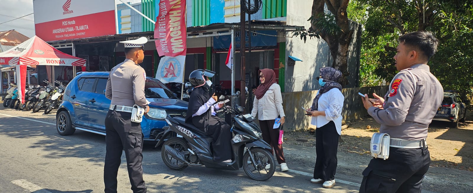 SAMSAT Boalemo dan Satlantas Polres Boalemo Gelar Razia Pajak Kendaraan Sekaligus Sosialisasi Pembebasan Denda Hari Ini