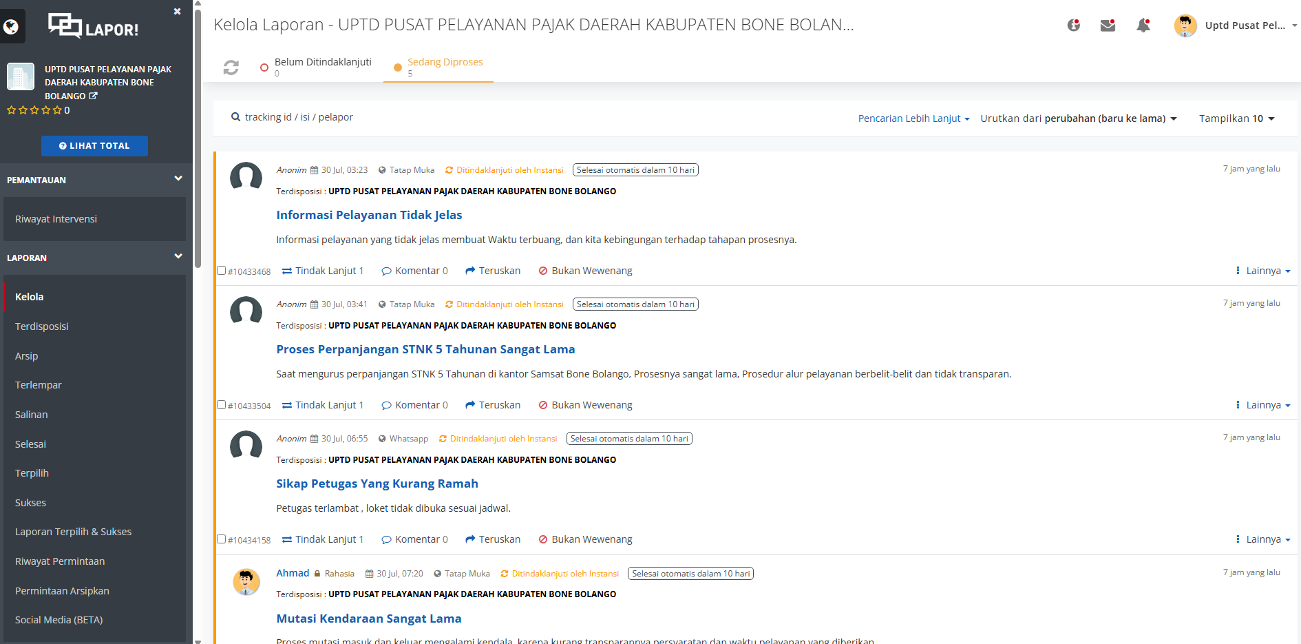 Optimalisasi SP4N-LAPOR!, UPTD P3D  Kabupaten Bone Bolango Komitmen Tuntaskan Aduan Publik